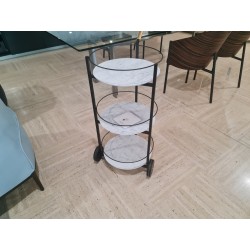 TUMBLER WHITE MARBLE TROLLEY by Baxter