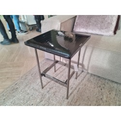 TAVOLINO WAVES 38X38 H50 NICHEL FUME di Fiam