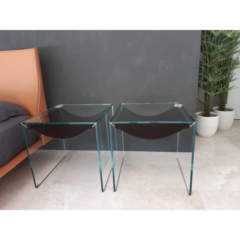 AMACA TABLE 50X50H50 EX CH/CUOIO by Tonelli Design srl
