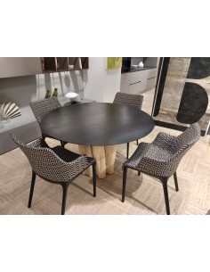 BRICK36 TABLE DIAM.120 BASE CARPINO par Gervasoni