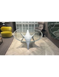 ARC OVAL TABLE WHITE/VETRO TRANSP. 