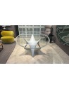 ARC OVAL TABLE WHITE/VETRO TRANSP. 