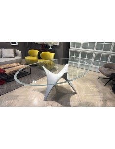 ARC OVAL TABLE WHITE/VETRO TRANSP. 
