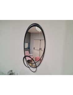 칸토리의 세피아 블랙 타원형 거울