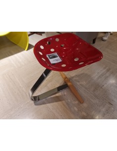 MEZZADRO STEEL RED STOOL von Zanotta