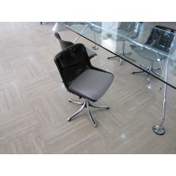 MODUS CHAIR ON ROLLING PADDLES BLACK by Tecno