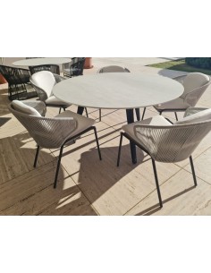 TABLE TORSA D.148 TECK NOIR par MANUTTI