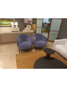 Fauteuil mod.Botanic rev.velours lagoon de Natuzzi