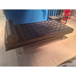 Lit en frêne noir et cuir noir par Sigerico srl